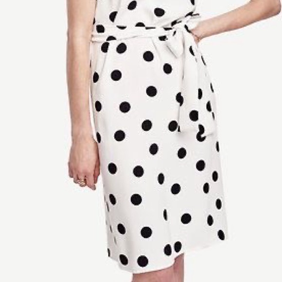 Ann Taylor Belted Dot Dress - Picture 6 of 12